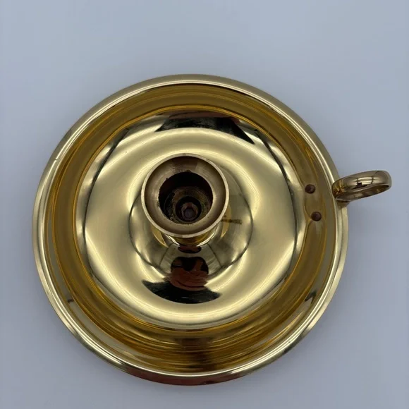 Pre-Owned 3 Elegant Brass Candle Holders With Finger Holder And Fire Snuffer - Picture 3 of 8